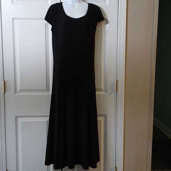 Lennie for Nina Leonard  black simple black maxi dress Sz S - Picture 1 of 5